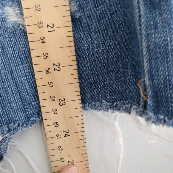 Y2K Holliester Denim Skirt with Frayed Hem Womens Size 9L Patch Skater Grunge - Picture 8 of 10